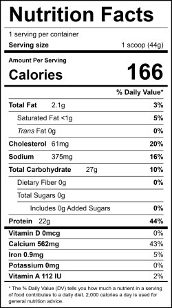 Vanilla Protein Nutrition Facts
